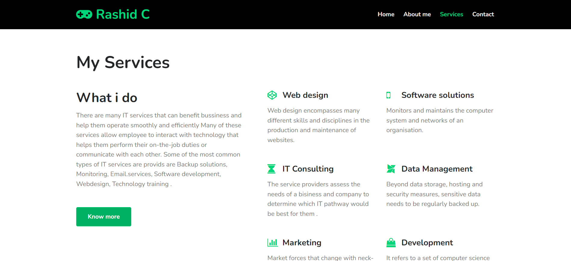 Service website